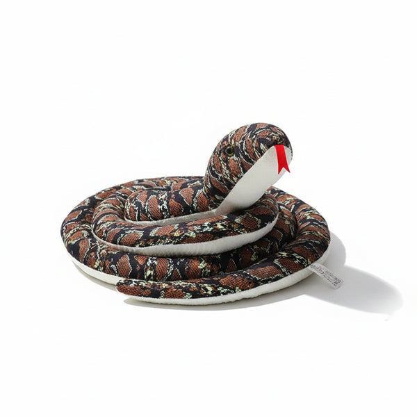 Schlange Kuscheltier mit Muster Braun