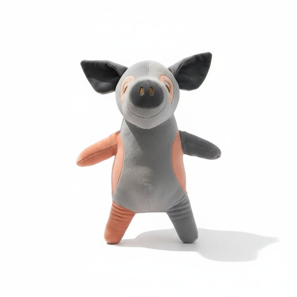 Schwein Kuscheltier Stehend Grau