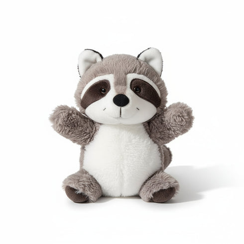 Waschbär Kuscheltier mit Freches Grinsen Grau