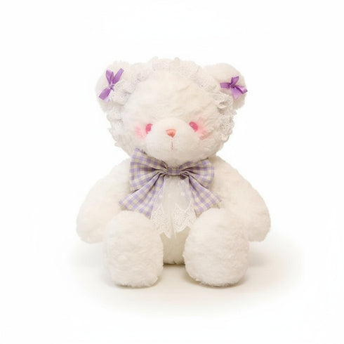 Weiß Bär Kuscheltier Lila