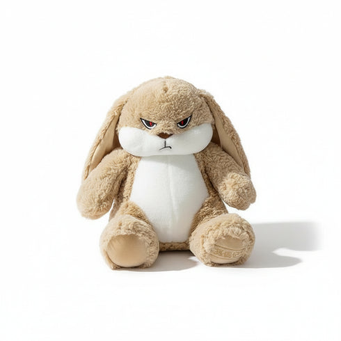 Wütender Hase Kuscheltier Beige